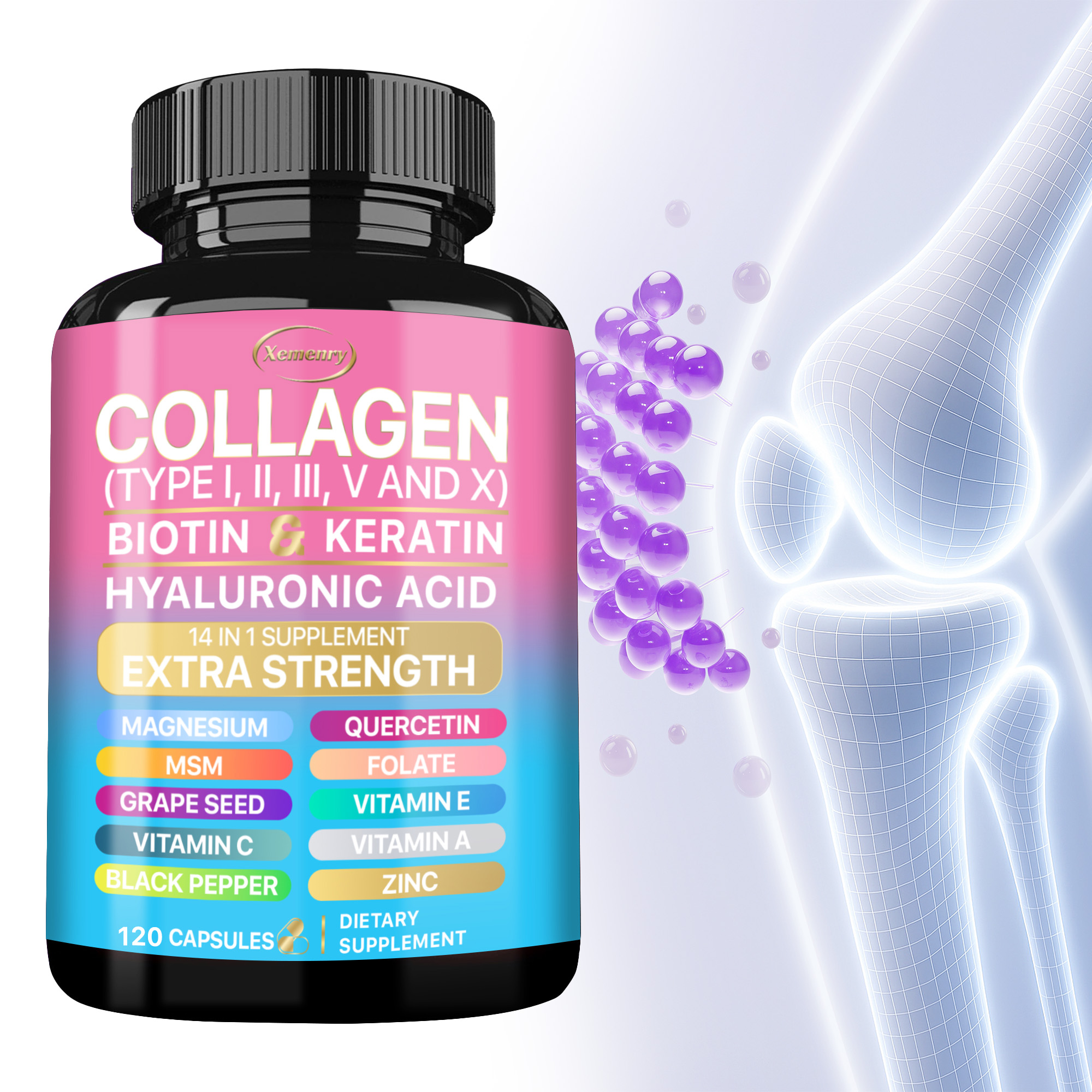 Biotin Hair Growth - Collagen Supplement - Supports Skin &